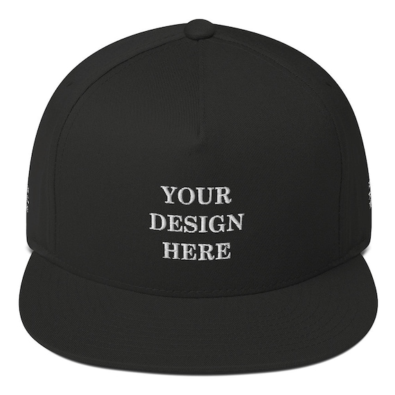 Custom Flat Bill Cap black Color Flat 5 