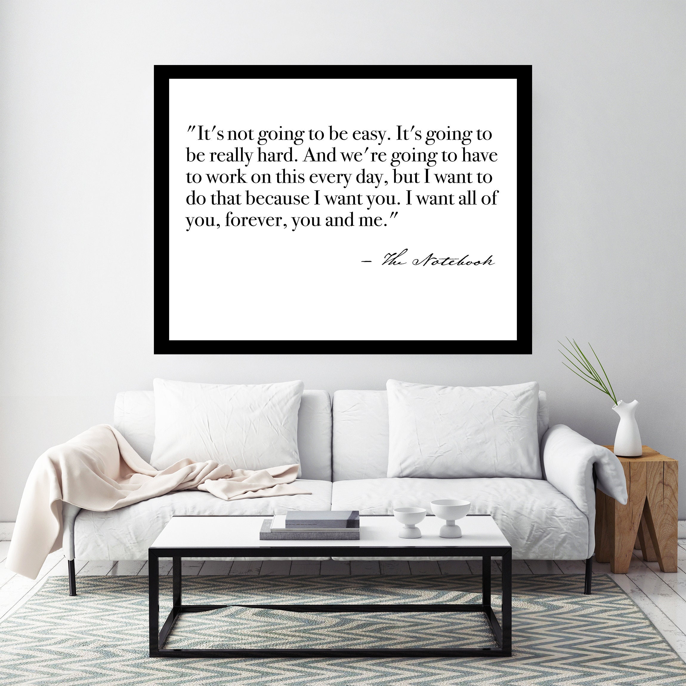 The Notebook Quote Printable Artwork Instant Downloadable Watercolour Print Wall Art Poster Typography Movie Gift Home Decor