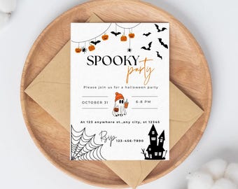 Halloween Party Invitation, Spooky Night Invite - Editable - Template