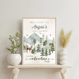 Woodland Baby Shower Welcome Sign - Editable - Template