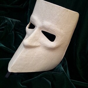 Blank White Phantom of the Opera Venetian Mask SKU 002CA-B - VENICE BUYS