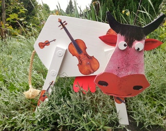 Grukat Cow Design Object Music Animal Unique Handmade Collectible