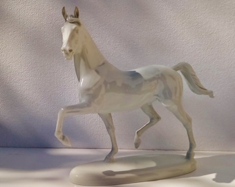 Rosenthal sculpture, "striding horse", by Theodor Körner, model 207, immaculate condition, '70s,