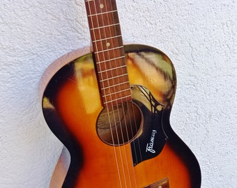 87. Bellissimo Framus Parlour - chitarra, 1970, sunburst, buone condizioni, vecchia chitarra, prodotta in Germania,
