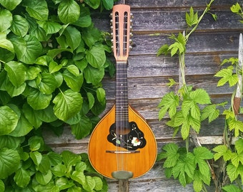 83. Mandola of mandoline, 12 snaren, vintage, mooi oud instrument, ivoren band.