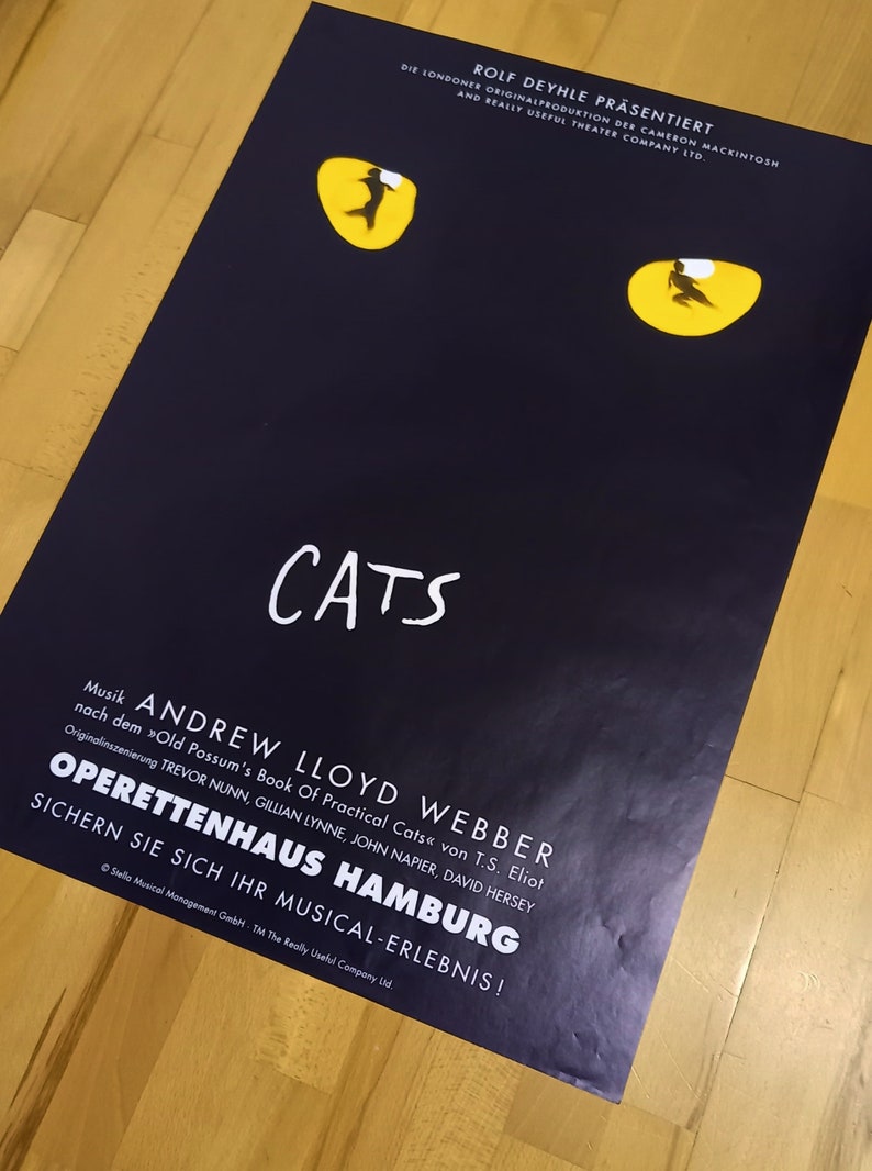 Musical Poster CATS Poster from the 8090s Musical Success Well Preserved