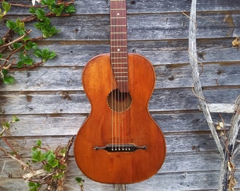 74. Antique parlor guitar HERFELD & COMP, 1920s, old German guitar, solid tonewood,