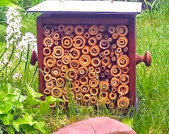 Insect hotel, wild bee nesting aid, bumblebee hotel, bee hotel, safe the bees, garden art