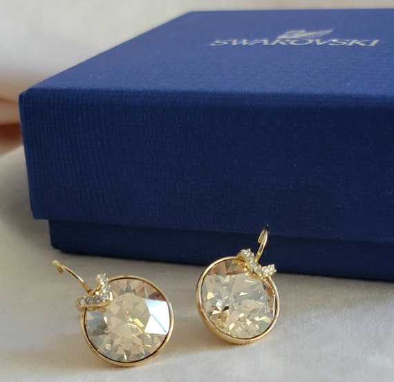 SWAROVSKI Champagne Crystal earrings, champagne e… - image 1