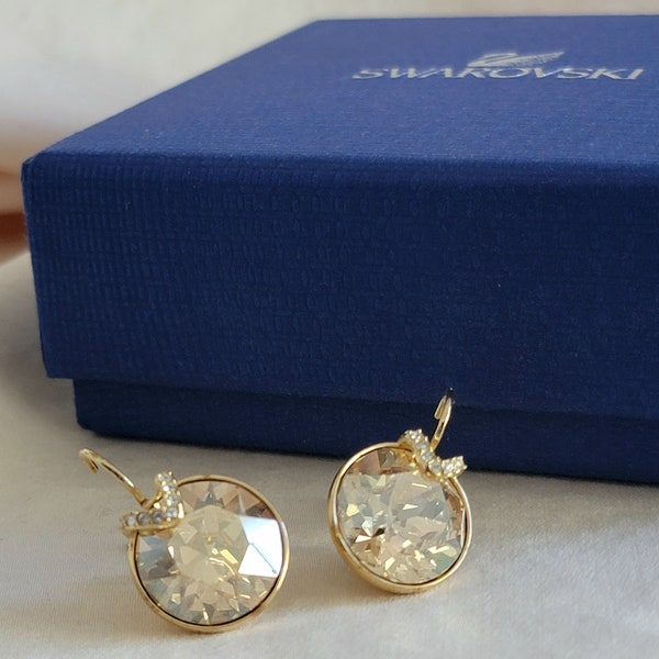 SWAROVSKI Champagne Crystal earrings, champagne earrings