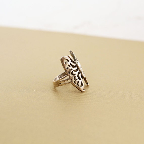 Vintage Sterling Silver butterfly ring, butterfly… - image 3