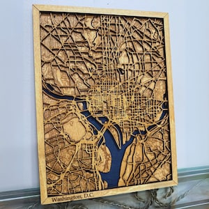 Arquivo digital de mapa em camadas de Washington D.C. para corte a laser