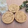 Personalized Bamboo Bottle Opener Wedding Favors: Engraved Rustic Magnet product logo