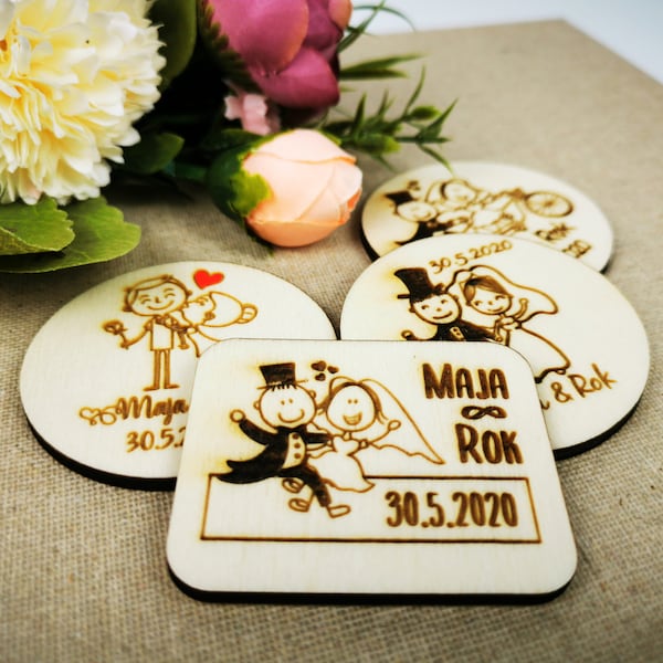 Personalized Wooden Wedding Badge, Gift for Witness, Wooden Thank you brooch, Wedding Thank You favor, Funny badge,  Rustic Wedding Favours