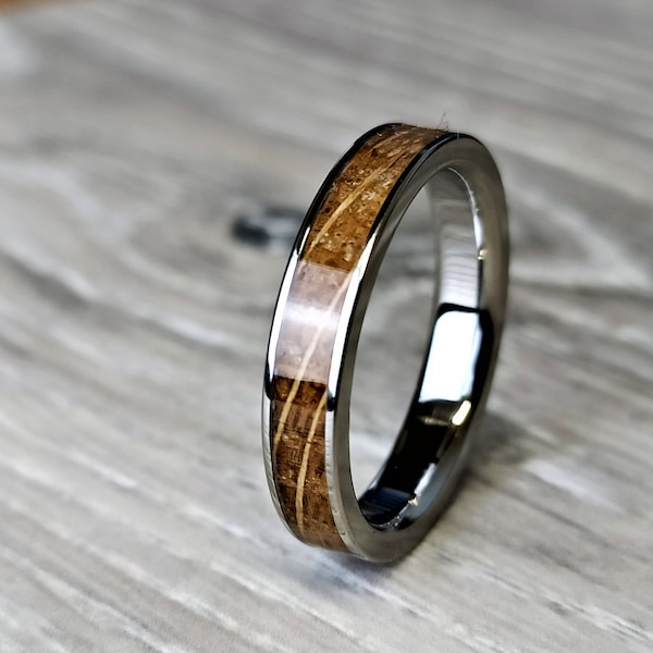 Whisky Fass Ring, Whisky Holz Ring, Holz Ring, Titan Ring, Herren Ehering, Verlobungsring, Holz Ring