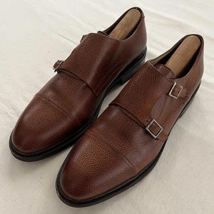 Paraboot Men Size 7.5 US Vigny Actem Brown Pebbled Leather Monk Strap Shoes Paraboot Monk | eBay main image 2