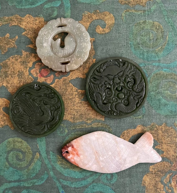 Chinese Carved Hardstone Pendants