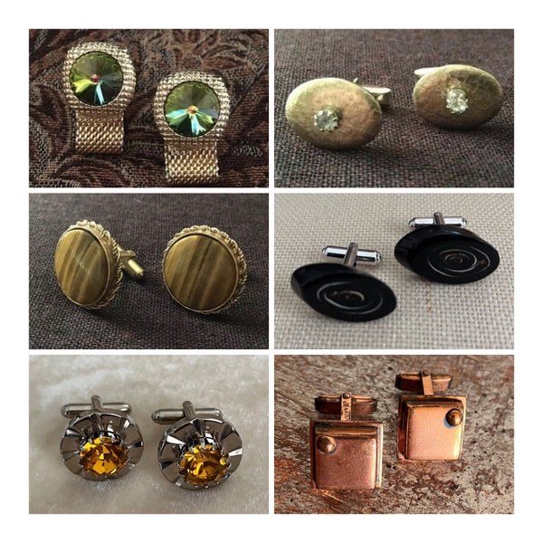 Vintage Cufflinks, Six to Choose From