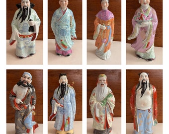 八仙、中国神話の八仙人、ファミーユ・ローズ磁器像 - Etsy 日本