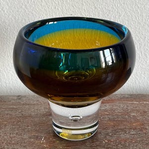 Scandinavian Style:  Kosta Sweden, Sommerso Vase by Vicke Lindstrand, Mid Century Modernist