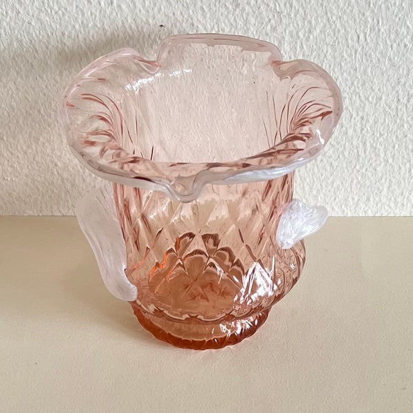 Venetian Glass Murano Handmade Pink Vase