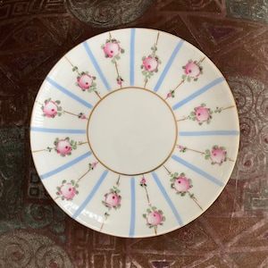 Collectible Plate:  Modern Hand Painted Limoges France Coupe Plate with Roses Decoration, Jean Pouyat or Marie Dâage