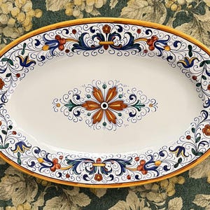 Italian Style Country Home Decor:  Grazia Deruta Italy Raffaellesco Large Oval Platter for Williams-Sonoma