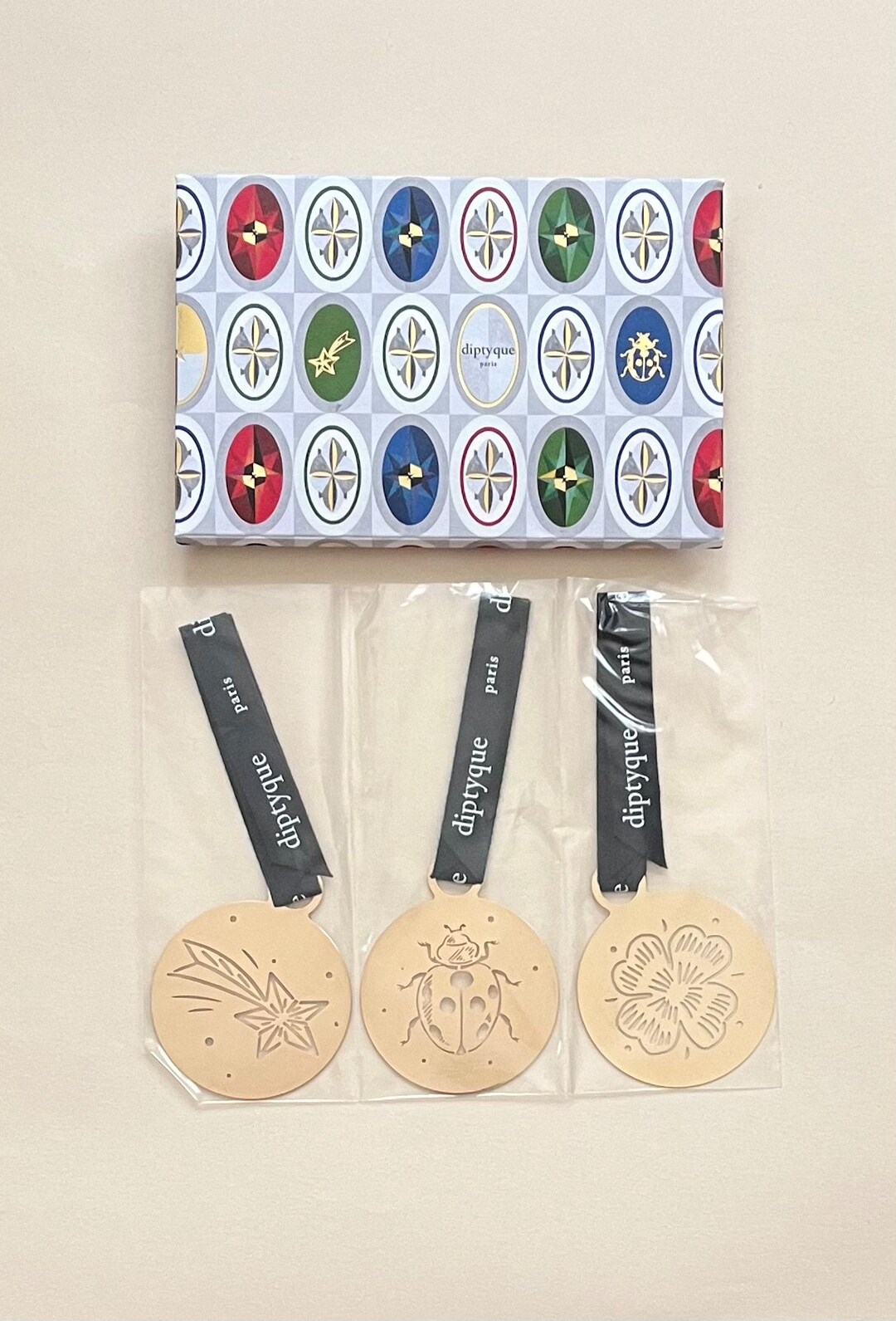 Diptyque Paris Ornaments: Set of Three, Gold Finish, Shooting Star ...