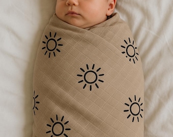Neutral Beige Muslin Swaddle Blanket 100% Cotton