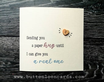 Handmade & Personalised Paper Hug Card Thinking of you