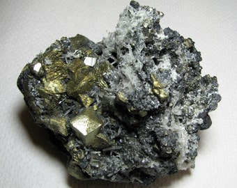 Top condition Stunning quartz with chalcopyrite and sphalerite from the famous 9th of September mine Natural crystal Madan Bulgaria N47