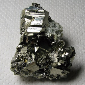 Aesthetic double sided shiny pyrite from the famous 9th of September mine, Bulgaria, Natural crystal, Top condition, N2053