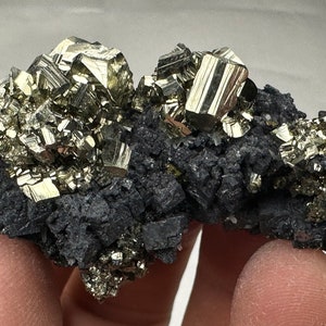 Great shiny pyrite with galena, Madan, Bulgaria, Mineral, Natural crystal, Top condition, N5392