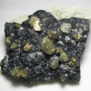 Stunning chalcopyrite with sphalerite from the famous 9th of September mine, Madan, Bulgaria, Natural crystal, Top condition, Gift, N2961