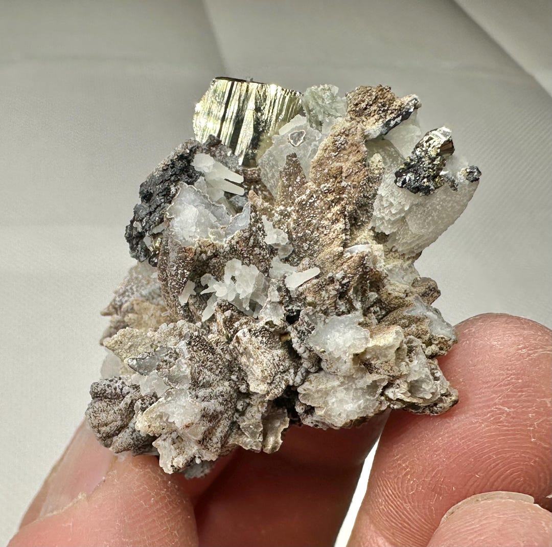 Rarest Calcite Nice Rare Two Generations Calcite With Pyrite From the Famous 9th of ...