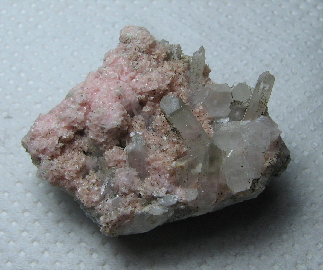 Incredible Rare Rhodochrosite With Quartz, Bulgaria, Natural Crystal ...