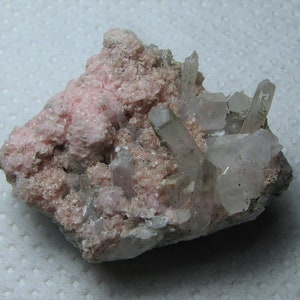 Incredible rare rhodochrosite with quartz, Bulgaria, Natural crystal, Pink stone, Energy crystal,N4577