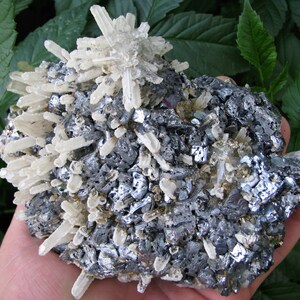 Impressive piece of galena with quartz and calcite from the famous Krushev dol mine, Madan, Bulgaria, Gift, N2173