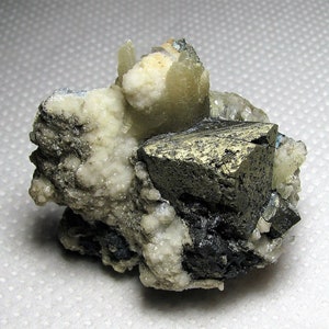 Great chalcopyrite with dolomite and calcite, Madan, Bulgaria,  Mineral, Natural crystal, N4530