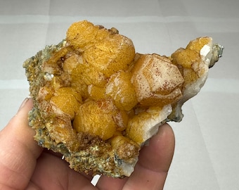 Lovely calcite with micro crystals rhodochrosite, Madan, Bulgaria, Natural crystal, Top condition, N5698