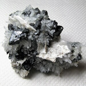 Ästhetischer Sphalerit mit Quarz und Calcit aus der berühmten Mine vom 9. September, Madan, Bulgarien, Natürlicher Kristall, Top Zustand, N4308