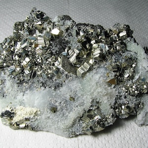 Very aesthetic pyrite with sphalerite and quartz from the famous 9th of September mine, Madan, Bulgaria, Natural crystal, N1448