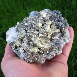 Nice natural piece of chalcopyrite with pyrite, galena and quartz, Madan, Bulgaria,  Natural crystal, Healing crystal, N1704