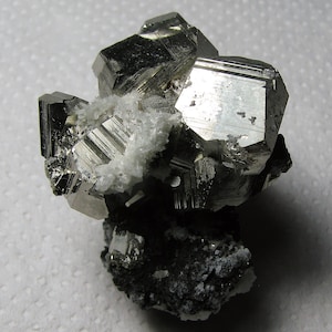 Nice shiny pyrite with sphalerite and quartz, Madan, Bulgaria, Mineral, Natural crystal, Top condition, N3162