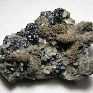 Very rare and interesting sphalerite with oxided rhodochrosite and micro crystal quartz, Madan,Bulgaria, Natural crystal, N3045