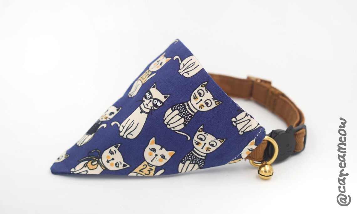 Cat Collar Set Réversible Bandana Chats cosmiques frais Etsy