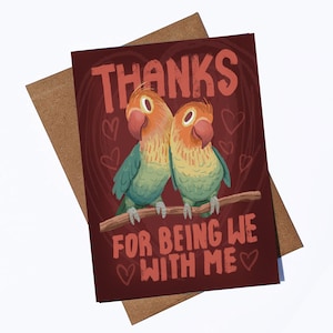 Love Birds Blank Greeting Card