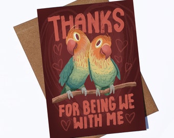 Love Birds Blank Greeting Card