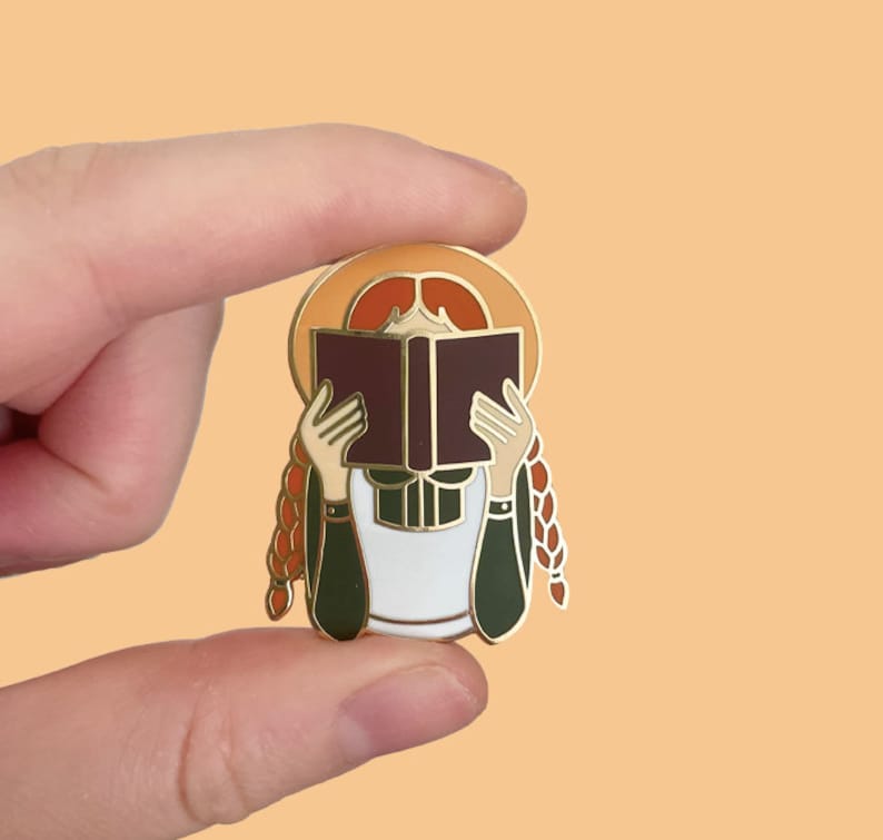 Anne of Green Gables Fictional Bookworm Enamel Pin | Bookish Enamel Pin | Anne Shirley | Hard Enamel | Literary Gift | Lapel Pin image 1