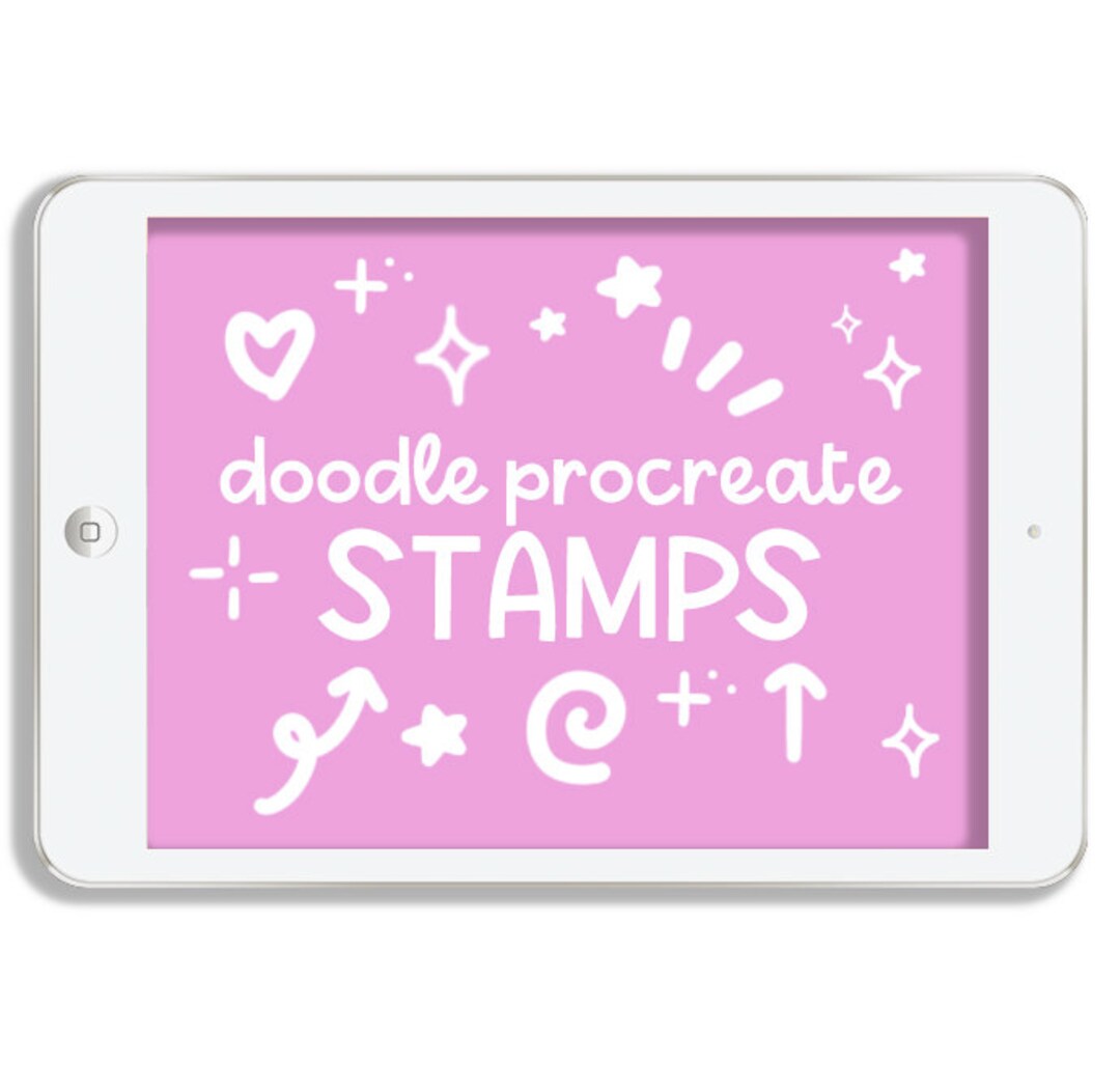 Cute Doodle Stamp Brush Set for Procreate | Procreate Stamps | Kawaii ...